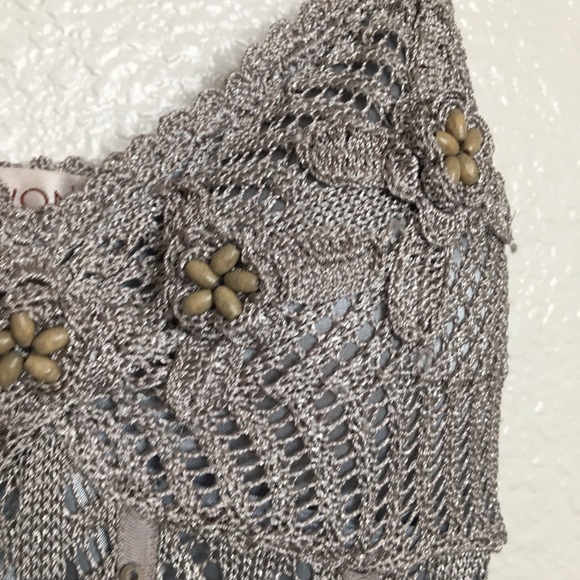 Sue Wong Y2K Beaded Silver Crocket Embellished  Ruffle Dress M - Picture 6 of 12